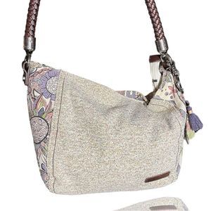 Sakroots jute and cotton “Elsa” hobo bag like new